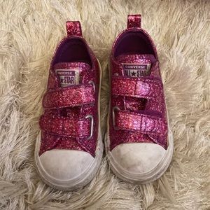 Pink sparkly converse
